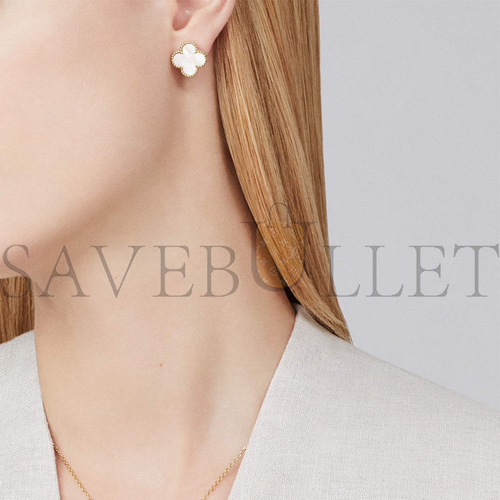 V*N CL*F arpels vintage alhambra earrings - yellow gold, mother-of-pearl vcara44100